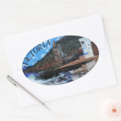 Bubblespacific bumper stickers、ビクトリアビーチソL 楕円形シール (封筒)