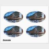 Bubblespacific bumper stickers、ビクトリアビーチソL 楕円形シール (シート)