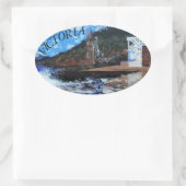 Bubblespacific bumper stickers、ビクトリアビーチソL 楕円形シール (バッグ)