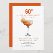 Bubbly Drink 60th Birthday Partyへの招待 招待状 (正面/裏面)