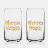 Bubbly Font "Choose Happy" Quote ガラス缶 (裏面)