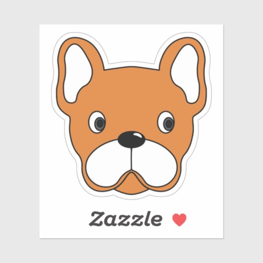 Bubbly Orange Bulldog 3"x3"ビニールステッカー シール (シート)