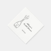 Bubbly Popping Champagne Bottle Bridal Shower スタンダードカクテルナプキン (角)