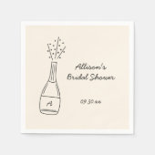 Bubbly Popping Champagne Bottle Bridal Shower スタンダードカクテルナプキン (正面)