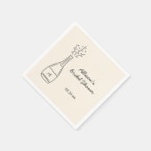 Bubbly Popping Champagne Bottle Bridal Shower スタンダードカクテルナプキン (角)