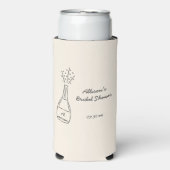 Bubbly Popping Champagne Bottle Bridal Shower スリム缶クーラー (Seltzer正面)