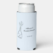Bubbly Popping Champagne Bottle Bridal Shower スリム缶クーラー (Seltzer正面)