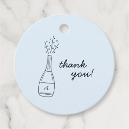 Bubbly Popping Champagne Bottle Bridal Shower フェイバータグ