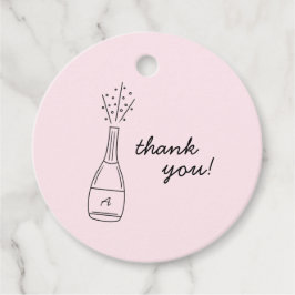 Bubbly Popping Champagne Bottle Bridal Shower フェイバータグ