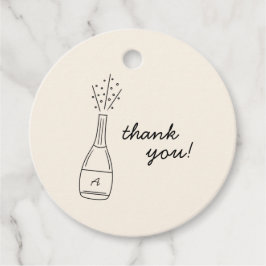 Bubbly Popping Champagne Bottle Bridal Shower フェイバータグ