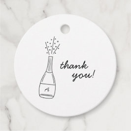 Bubbly Popping Champagne Bottle Bridal Shower フェイバータグ