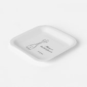 Bubbly Popping Champagne Bottle Bridal Shower ペーパープレート (傾斜あり)