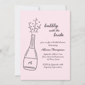 Bubbly Popping Champagne Bottle Bridal Shower 招待状 (正面)