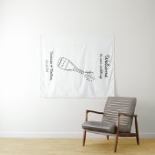 Bubbly Popping Champagne Bottle Wedding Welcome タペストリー (インサイチュ(横))