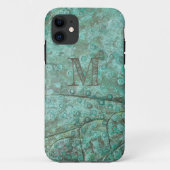 Bubbly Verdigris Bronzeモカスタムノグラム Case-Mate iPhoneケース (裏面)