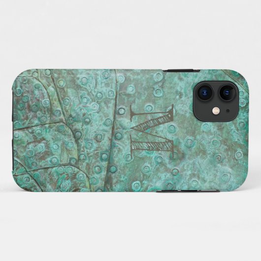 Bubbly Verdigris Bronzeモカスタムノグラム Case-Mate iPhoneケース (裏面(横))