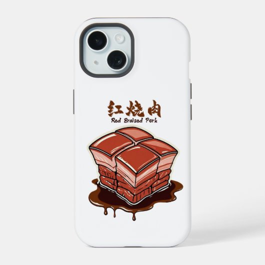 BubblyCuddle 赤い豚の角煮 iPhone 15ケース (裏面)