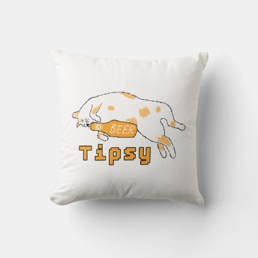 BubblyCudleビールキャット クッション (正面)