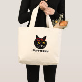 BubblyCudle Purfressor Cat ラージトートバッグ (正面(商品))