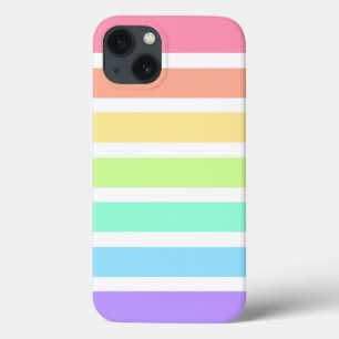 Bublegum rainbowと白いストライプケースメイトiPho iPhone 13ケース