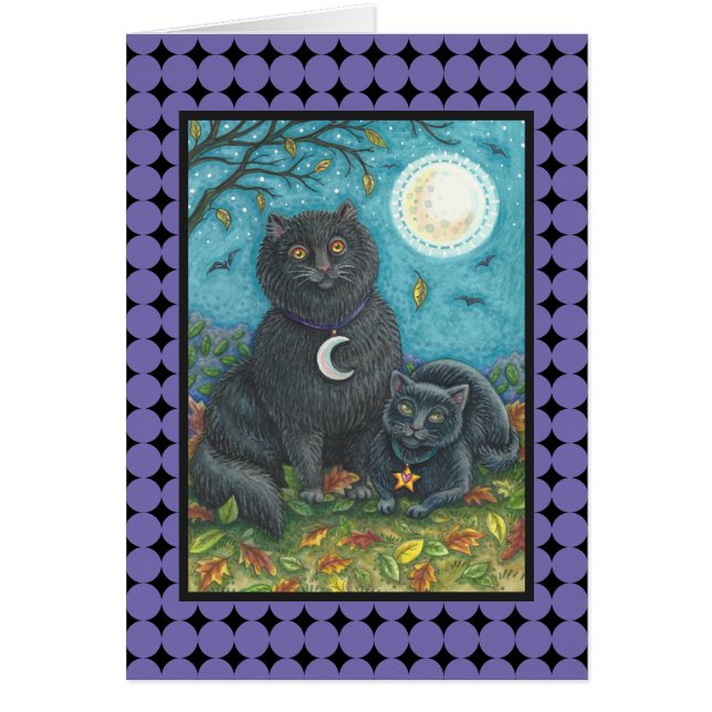 BUBO & PYEWACKET黒猫グリーティングカード空白の (正面)