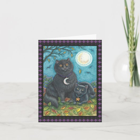 BUBO/PYEWACKET黒猫ハロウィンのメッセージカードのブランク カード (正面)
