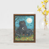 BUBO/PYEWACKET黒猫ハロウィーンノートカードバース カード (黄色い花)