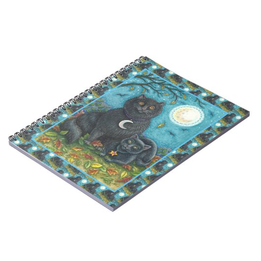 BUBO & PYEWACKET黒猫ハロウィーンフォークアート ノートブック (左側)