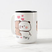 BubuとDudu Mug – カップルパーソナライズされたギフト ツートーンマグカップ (正面左)