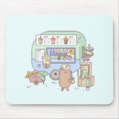 Bubu and Moonch, Guinea pig Bubble Tea Vendor マウスパッド (正面)