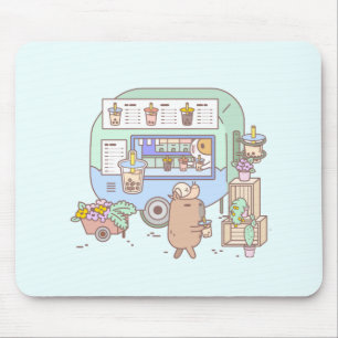 Bubu and Moonch, Guinea pig Bubble Tea Vendor マウスパッド