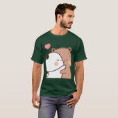 Bubu Dudu Cute Couple Cartoon funny Tシャツ (正面フル)