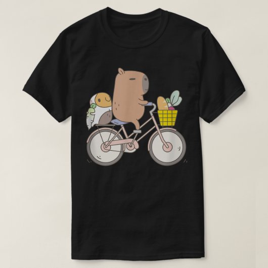 Bubu The Guinea Pig Biking Funny Animal Tシャツ (デザイン正面)