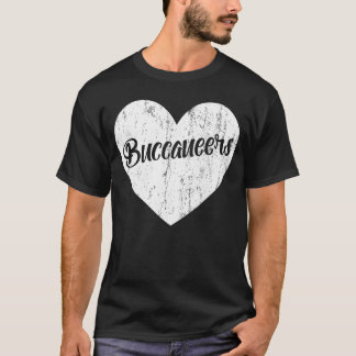 Buccaneer School Sports Faneam Spirit Mascot Heart Tシャツ