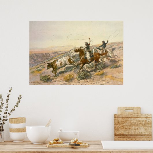 Buccaroos by Charles Marion Russell ポスター (キッチン)