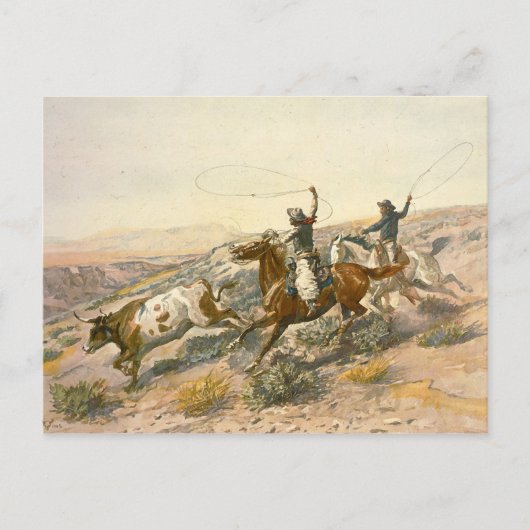 Buccaroos by Charles Marion Russell ポストカード (正面)