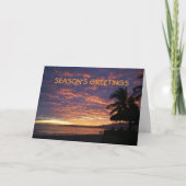 Buceriasのビーチのクリスマスカード シーズンカード (正面)