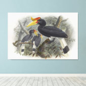 Buceros rhinoceros キャンバスプリント (インサイチュ (ウッドフロア))