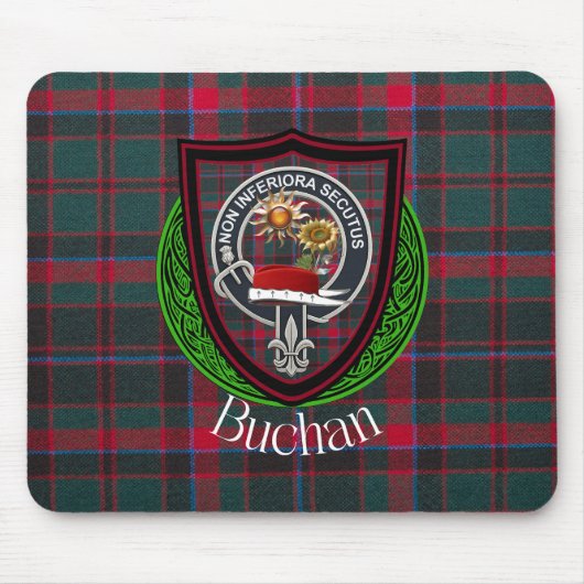 Buchan Scottish Clan Tartan and Crest  マウスパッド (正面)