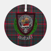 Buchan Scottish Clan Tartan & Crest ガラスオーナメント (裏面)