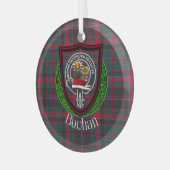 Buchan Scottish Clan Tartan & Crest ガラスオーナメント (正面左)