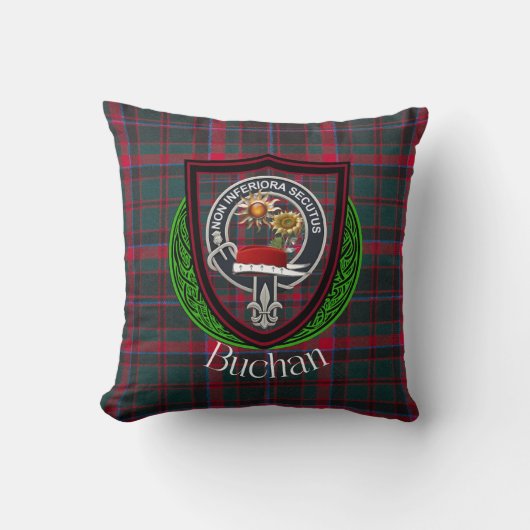 Buchan Scottish Clan Tartan & Crest クッション (正面)