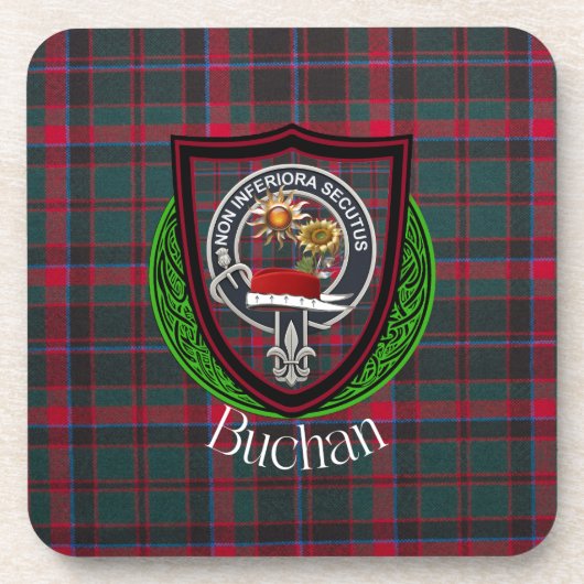 Buchan Scottish Clan Tartan & Crest コースター (正面)