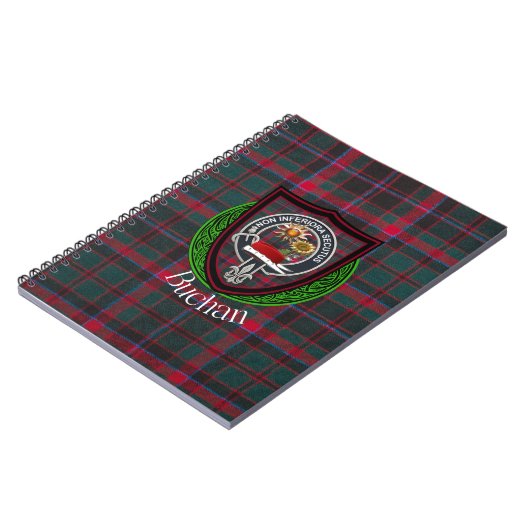 Buchan Scottish Clan Tartan & Crest ノートブック (左側)