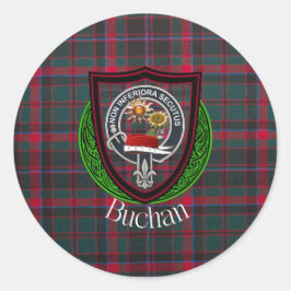 Buchan Scottish Clan Tartan & Crest ラウンドシール