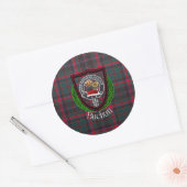 Buchan Scottish Clan Tartan & Crest ラウンドシール (封筒)