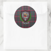 Buchan Scottish Clan Tartan & Crest ラウンドシール (バッグ)