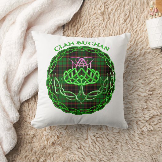 Buchan Scottish Tartan Celtic Thistle クッション (ブランケット)