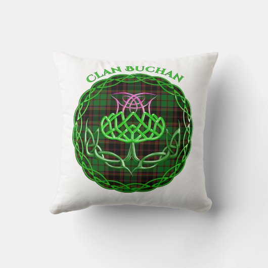 Buchan Scottish Tartan Celtic Thistle クッション (裏面)