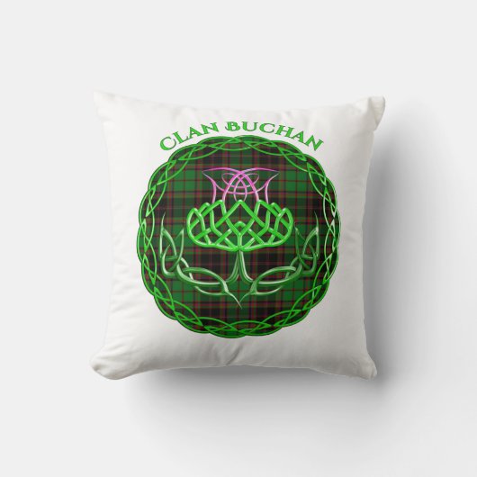 Buchan Scottish Tartan Celtic Thistle クッション (正面)